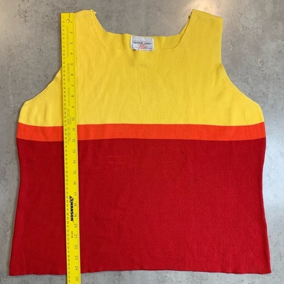 NWOT Cotton Ginny 100% Cotton Knitted Colour Block Top, Size L - Picture 5 of 5